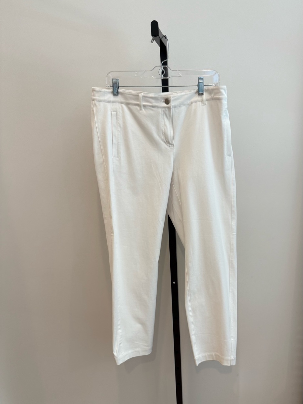 Eileen Fisher Cropped White Straight-Leg Pants